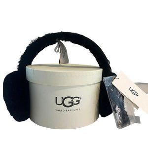 UGG BLACK SHEARLING WIRED EARMUFFS